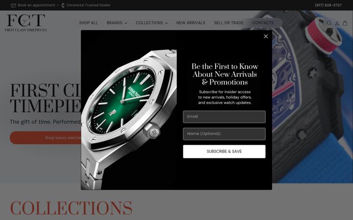 Screenshot of firstclasstimepieces.com