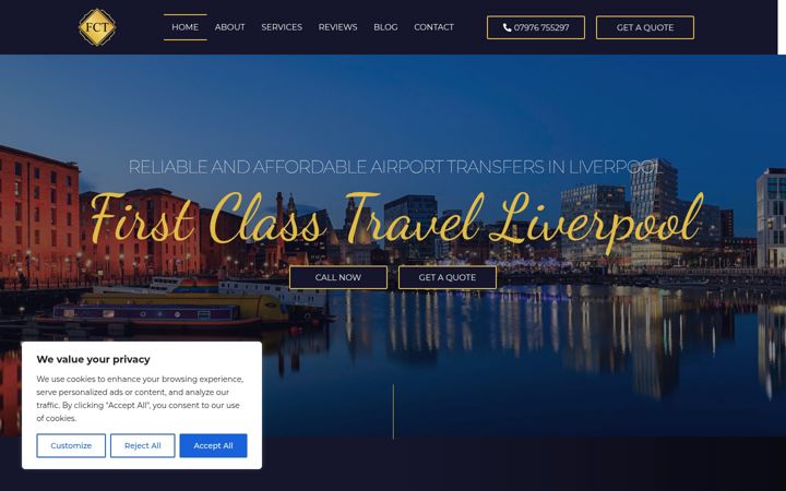 Screenshot of firstclasstravelliverpool.com