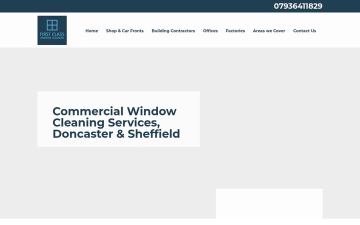 Screenshot of firstclasswindowcleaners.co.uk