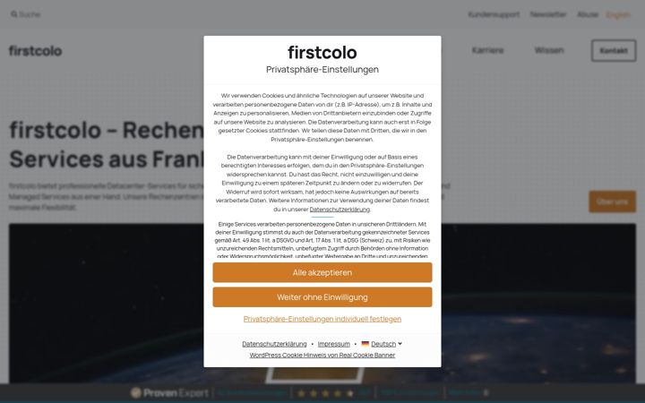 Screenshot of firstcolo.net