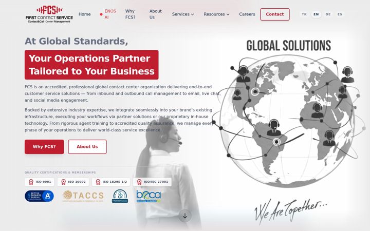 Screenshot of firstcontactservice.com