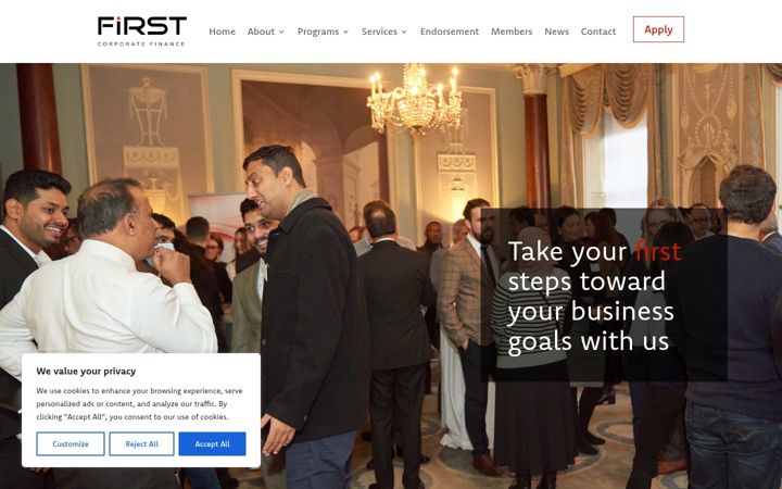 Screenshot stránky firstcorporatefinance.co.uk