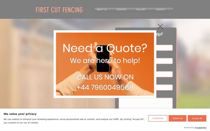 Screenshot of firstcutfencing.co.uk