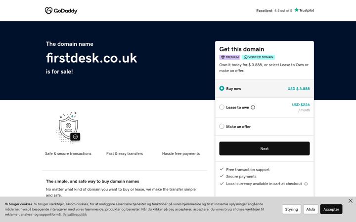 Screenshot stránky firstdesk.co.uk