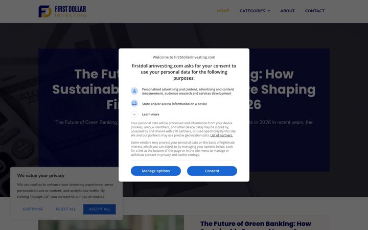 Screenshot of firstdollarinvesting.com