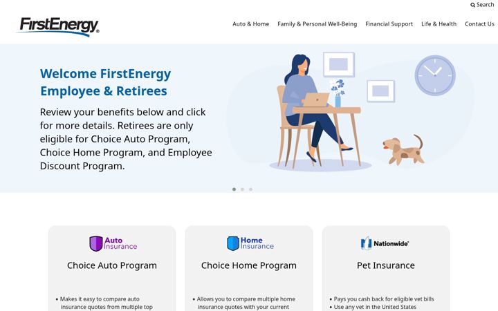 Screenshot of firstenergyvoluntarybenefits.com