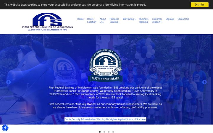 Screenshot of firstfederalmiddletown.com