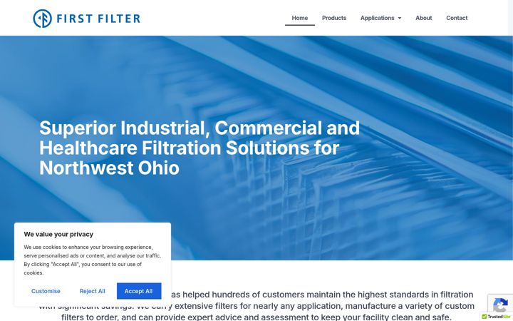 Screenshot of firstfilterllc.com