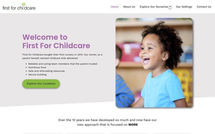 Screenshot of firstforchildcare.com