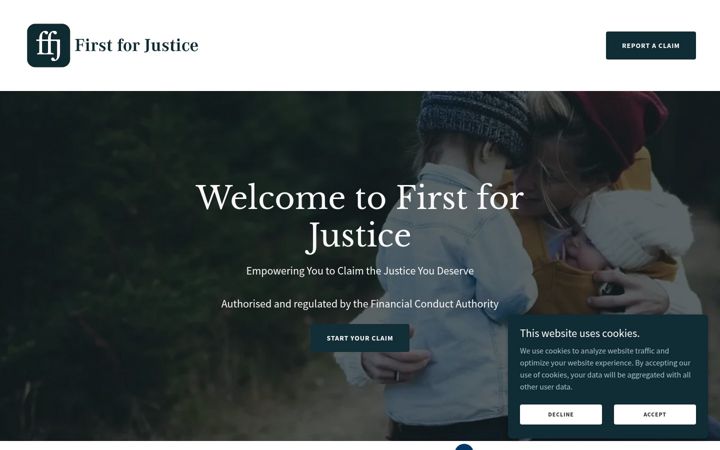 Screenshot of firstforjustice.org.uk
