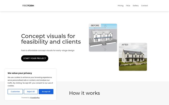 Screenshot of firstformstudio.com