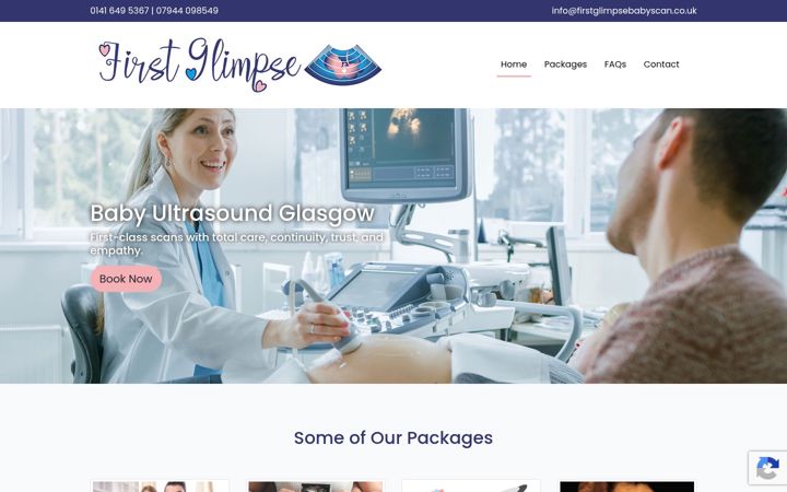 Screenshot of firstglimpsebabyscan.co.uk