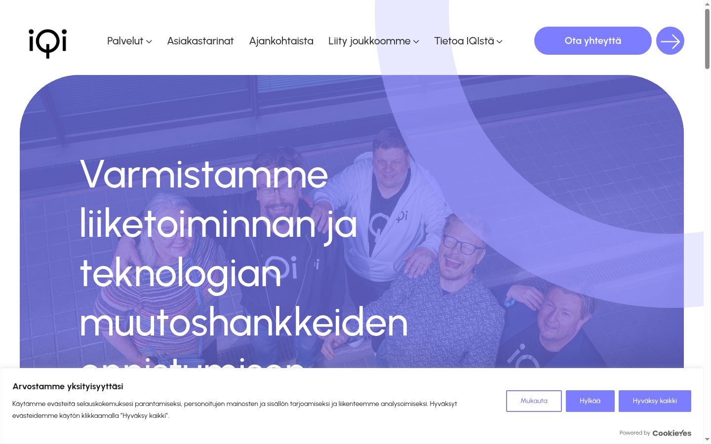 Képernyőkép a bármilyen interakció előtt megjelenő hozzájárulási bannerről