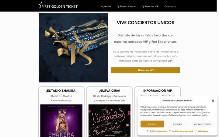 Screenshot of firstgoldenticket.com