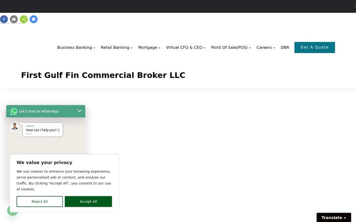 Screenshot of firstgulffinance.ae