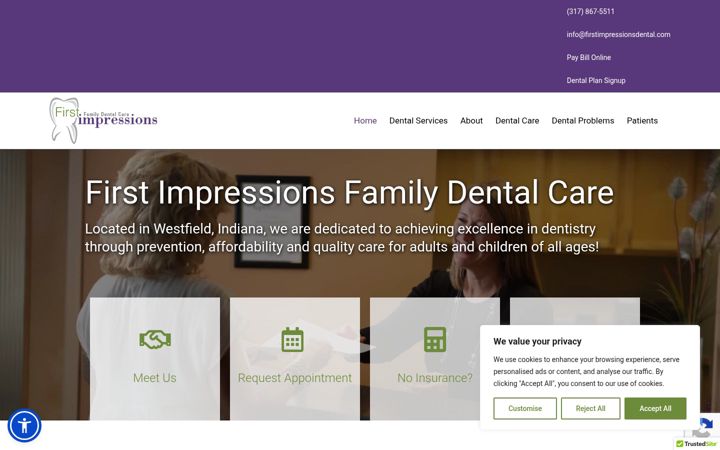 Screenshot of firstimpressionsdental.com