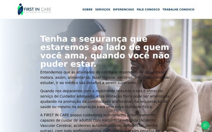 Screenshot of firstincare.com.br