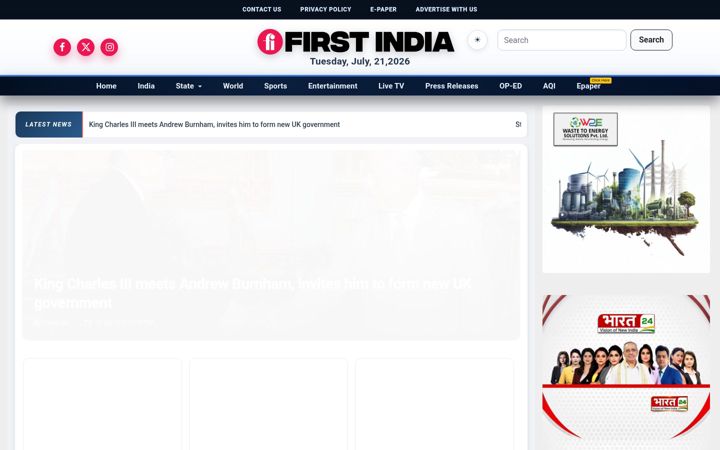 Screenshot of firstindia.co.in