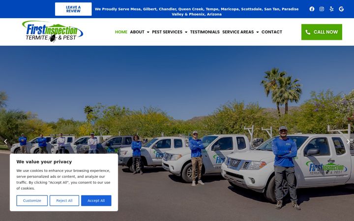Screenshot of firstinspection.com