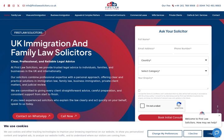 Screenshot of firstlawsolicitors.co.uk