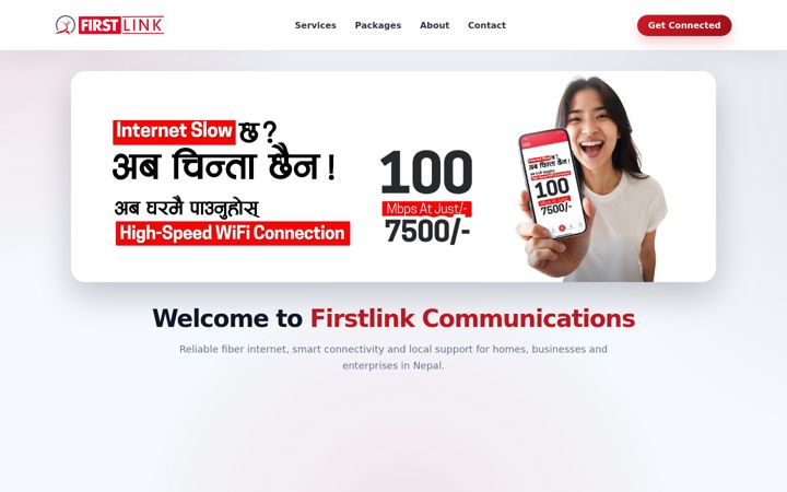 Screenshot of firstlink.net.np