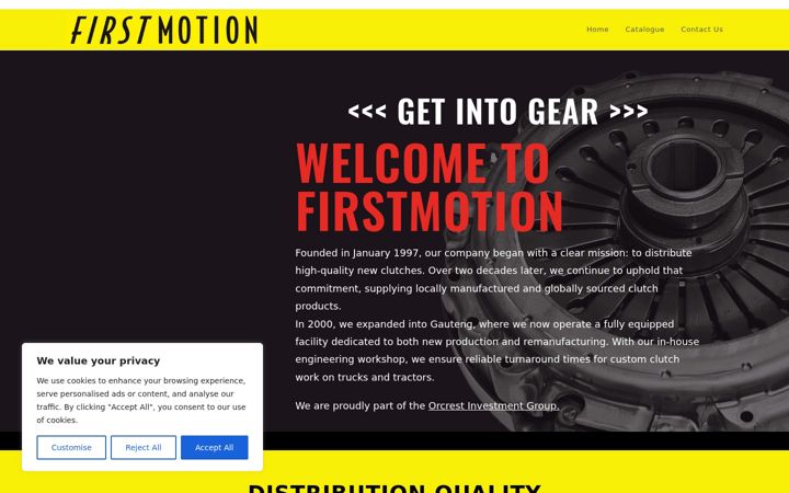 Screenshot of firstmotion.co.za