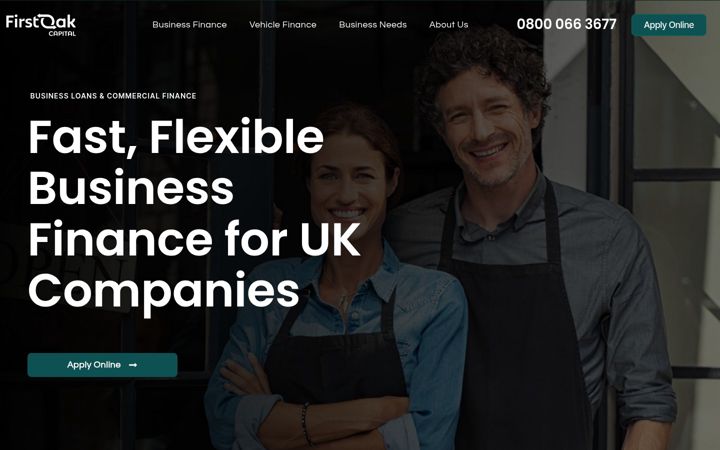 Екранна снимка на firstoakcapital.co.uk