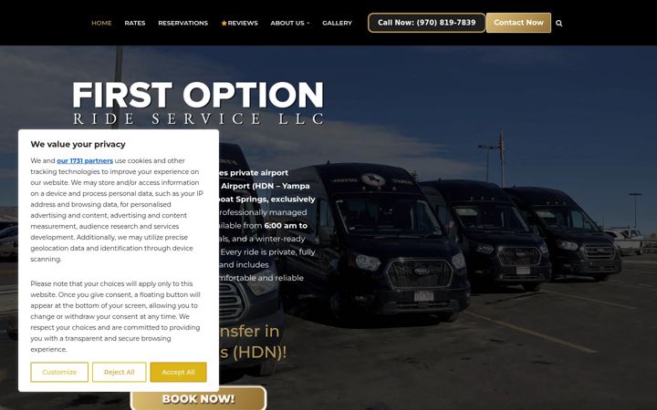Screenshot of firstoptionrideservicellc.com