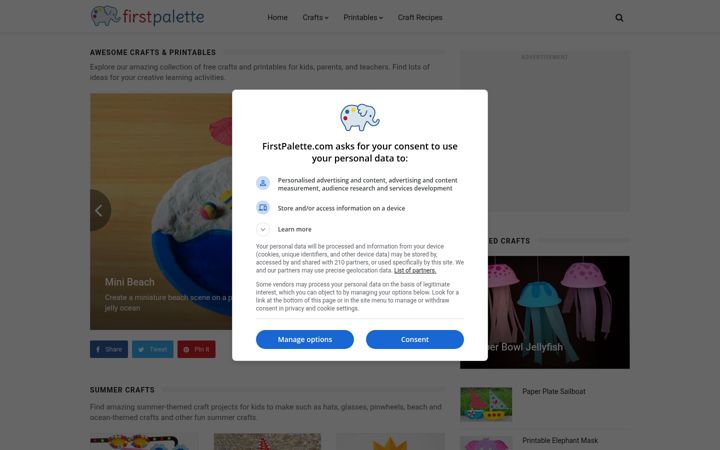 Screenshot of firstpalette.com