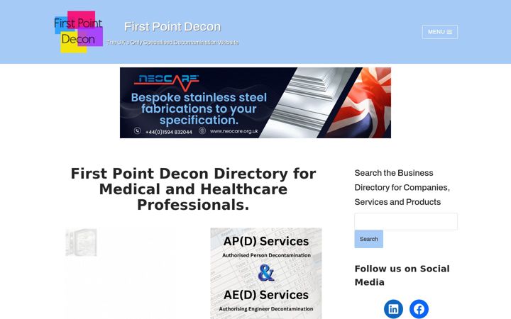 Screenshot of firstpointdecon.co.uk