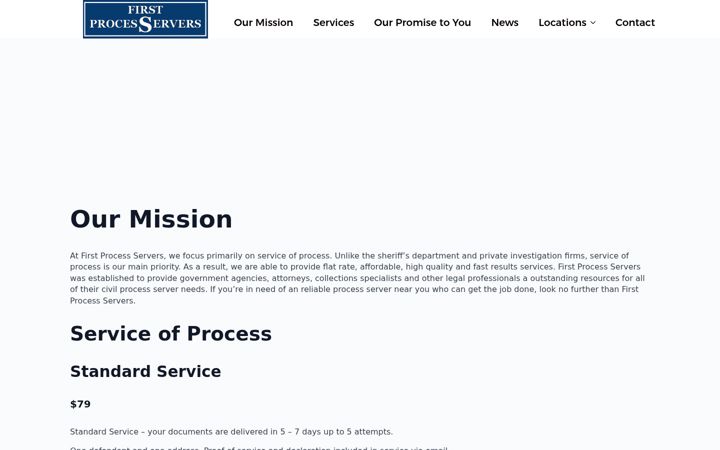 Screenshot of firstprocessservers.com