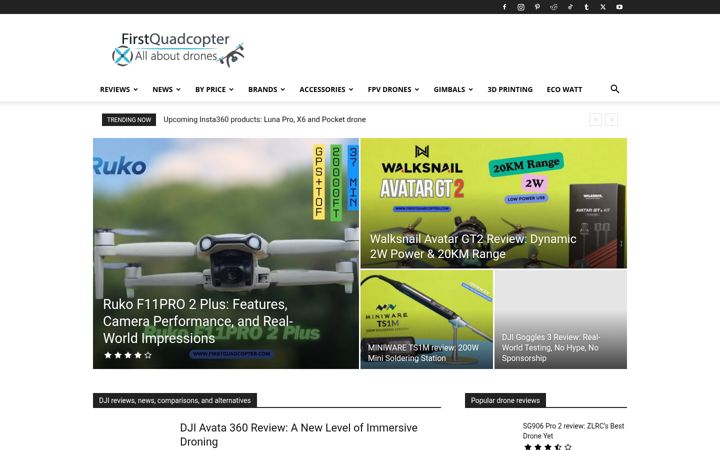 Screenshot of firstquadcopter.com