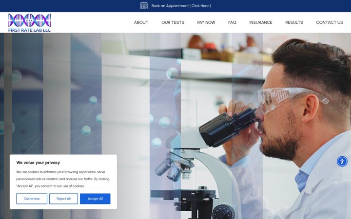 Screenshot of firstratelab.com