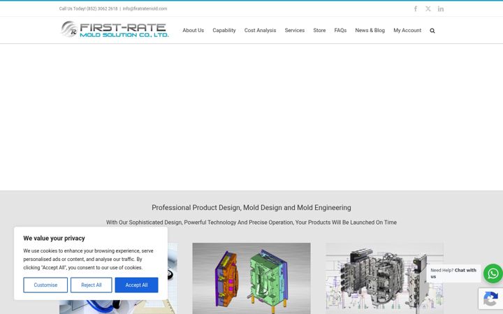Screenshot of firstratemold.com