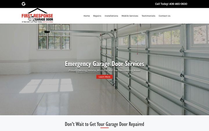 Screenshot of firstresponsegaragedoor.com