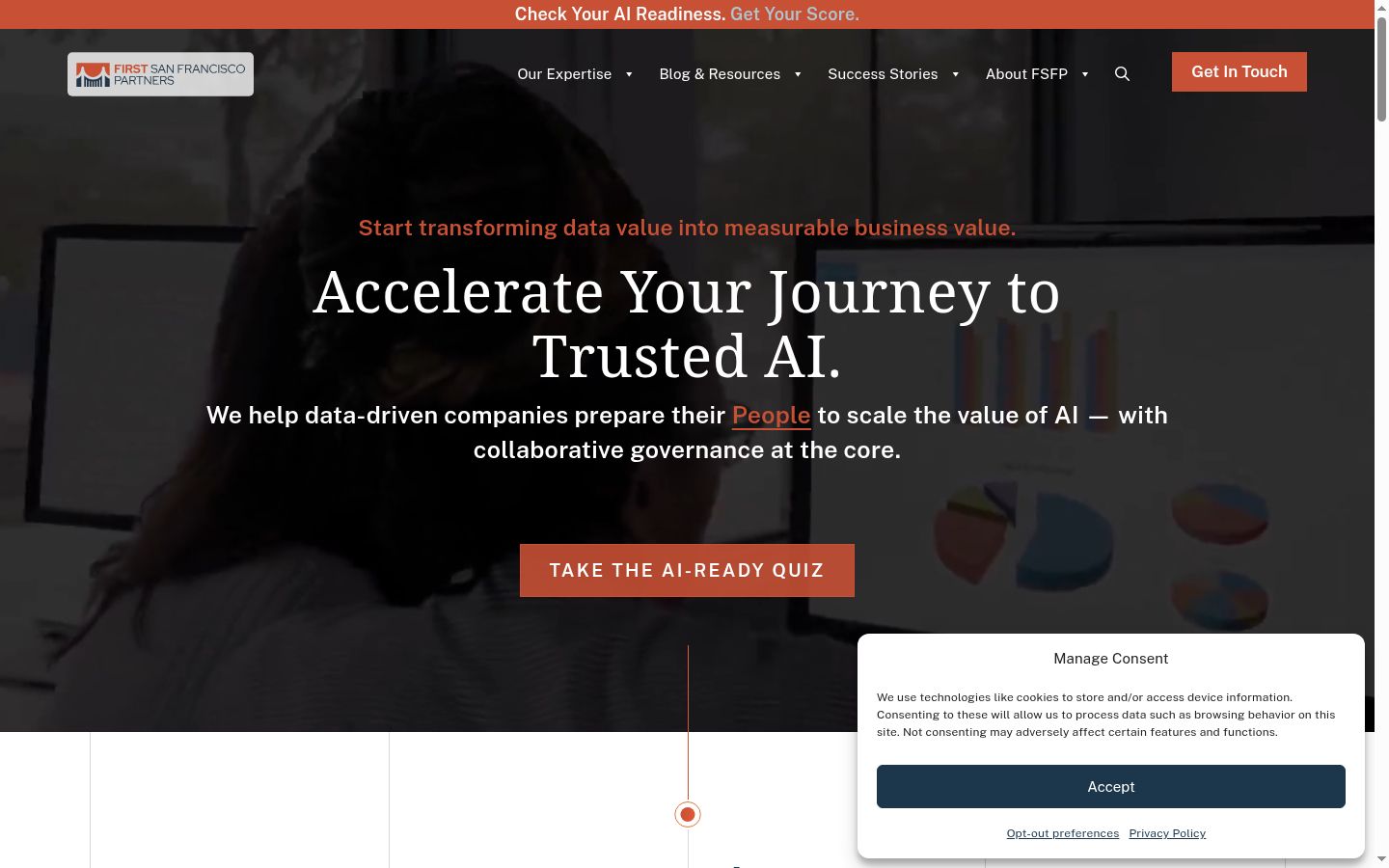 Screenshot of the consent banner shown before any interaction