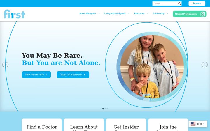 Screenshot of firstskinfoundation.org