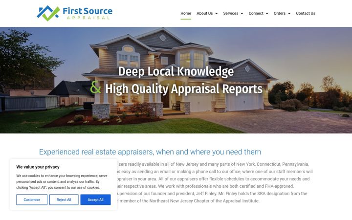 Screenshot of firstsourceappraisal.com