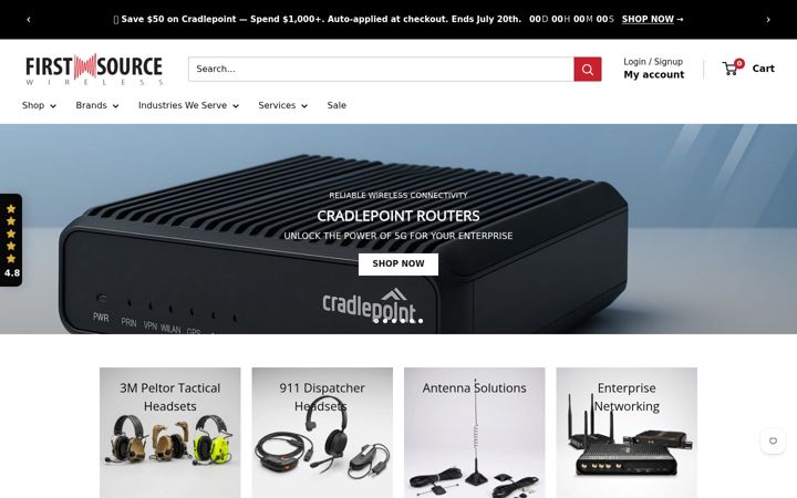 Screenshot of firstsourcewireless.com