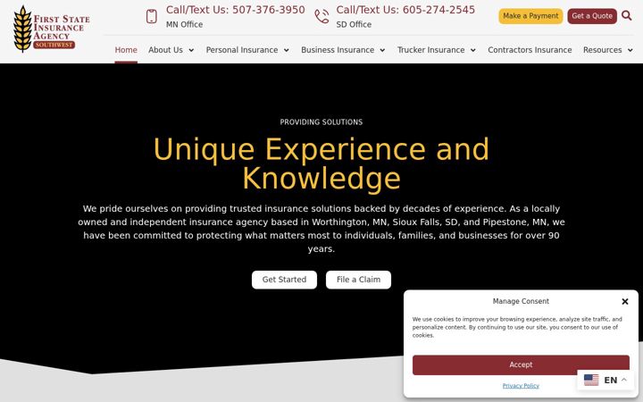 Screenshot stránky firststateinsurance.net