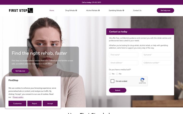 Képernyőkép: firststeprehab.co.za
