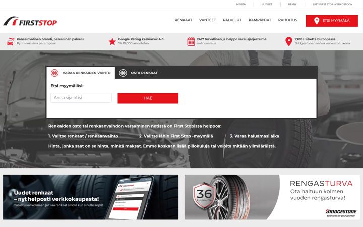 Screenshot of firststop-finland.com
