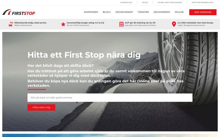 Screenshot of firststop.se