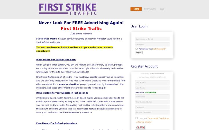 Screenshot of firststriketraffic.com