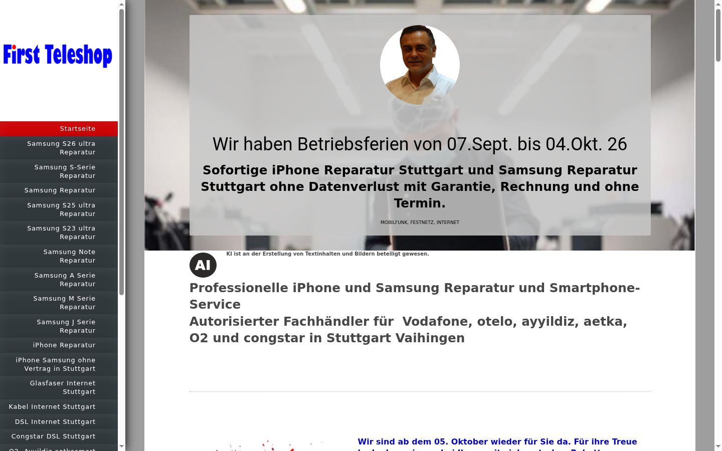 Screenshot des Einwilligungsbanners vor jeglicher Interaktion