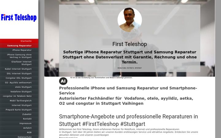 Screenshot of firstteleshop.de