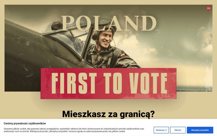 Screenshot of firsttovote.eu