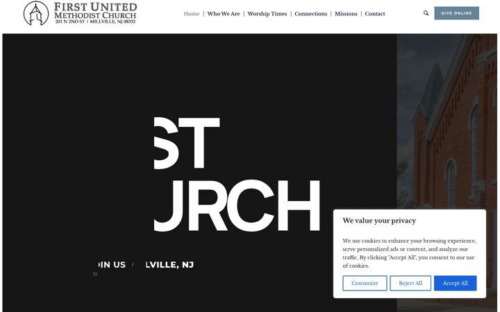 Screenshot of firstumcmillville.org