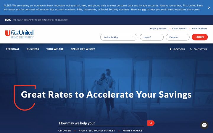 Ekrano kopija firstunitedbank.com