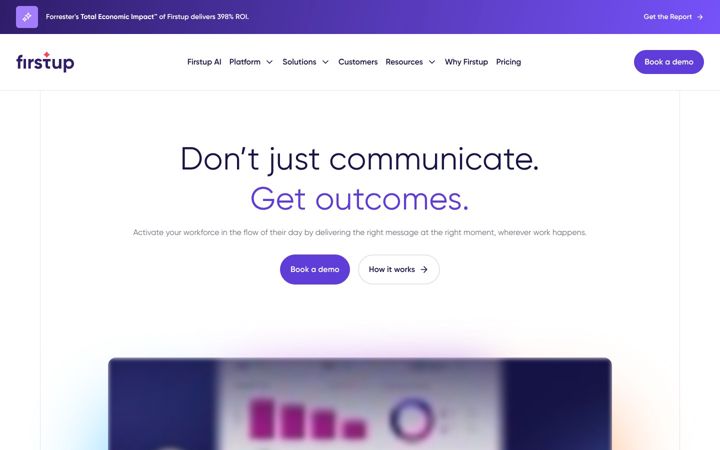 Screenshot of firstup.io